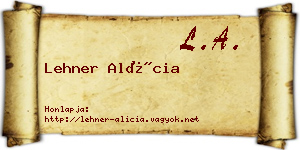 Lehner Alícia névjegykártya